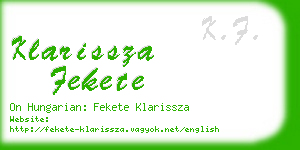 klarissza fekete business card